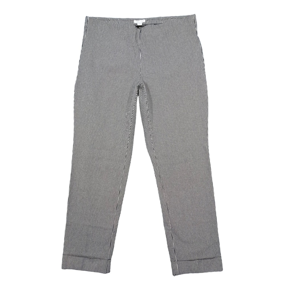 J. Jill Black White Gingham Premium Bi-Stretch Ankle Pants Women 8